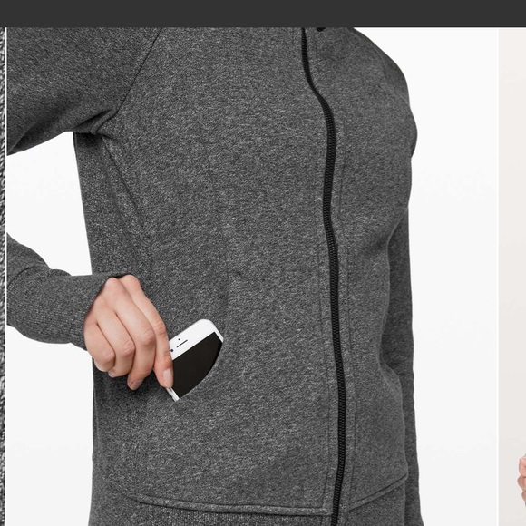 Lululemon Scuba Hoodie Light Cotton Fleece Heathered Speckled Black Size 2 - Picture 7 of 12